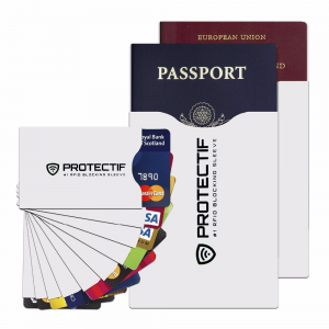 Custom Protecting Credit Card blocker aluminium paper holder RFID Blocking passport sleeve