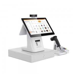 2021 New POS terminal dual 15.6 touch screen mesin edc android cash register with printer