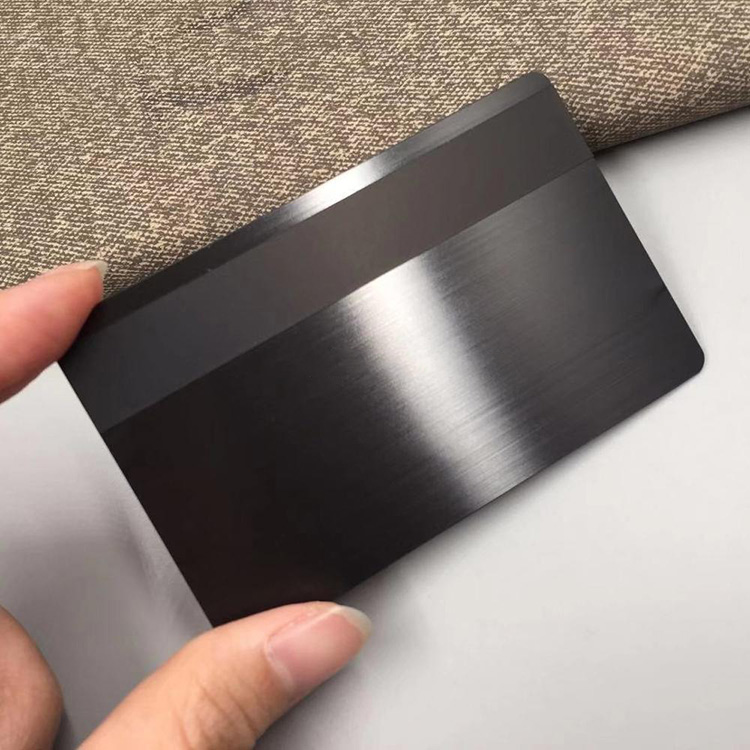 Good Quality Metal Card - custom brush blank black stainless steel magnetic strip metal card – Chuangxinji detail pictures