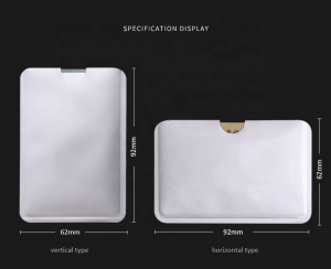 PVC blank NFC signal blocking card sleeve, anti protect bank card holder