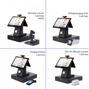 2021 New POS terminal dual 15.6 touch screen mesin edc android cash register with printer