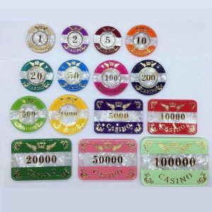  Acrylic Poker rfid Chip/Rectangular poker chips