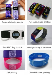 Custom woven fabric elastic nfc bracelet
