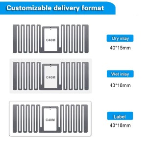 UHF RFID Sticker Customized Size 43 * 18 Impinj M730 chip