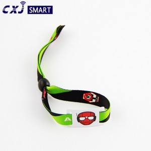 RFID fabric wristband nfc festival woven bracelet band