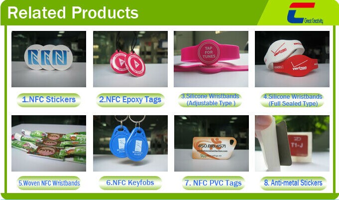 round NFC logo tag with QR code